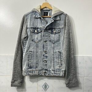 Original Use Hooded Acid Wash Denim Trucker Jacket Men’s XS Y2K 90s Streetwear